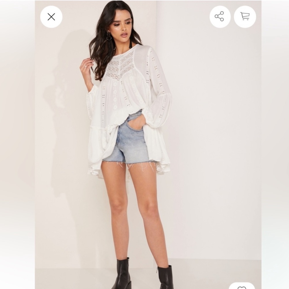 Free People white tunic/mini dress